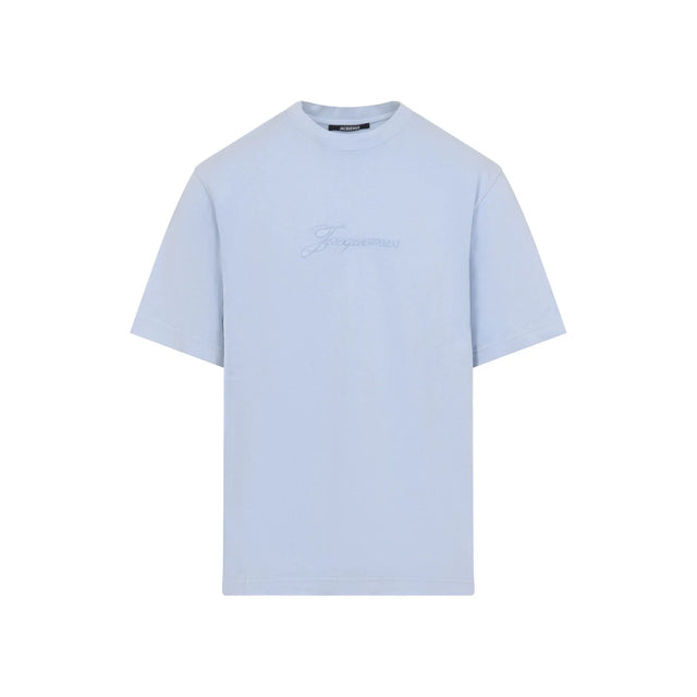 Jacquemus Logo Embroidered Crewneck T-Shirt Blue
