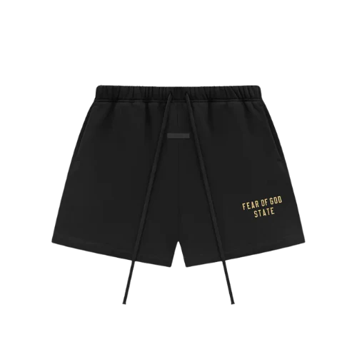 Fear of God Essentials FW24 Black Yellow Shorts