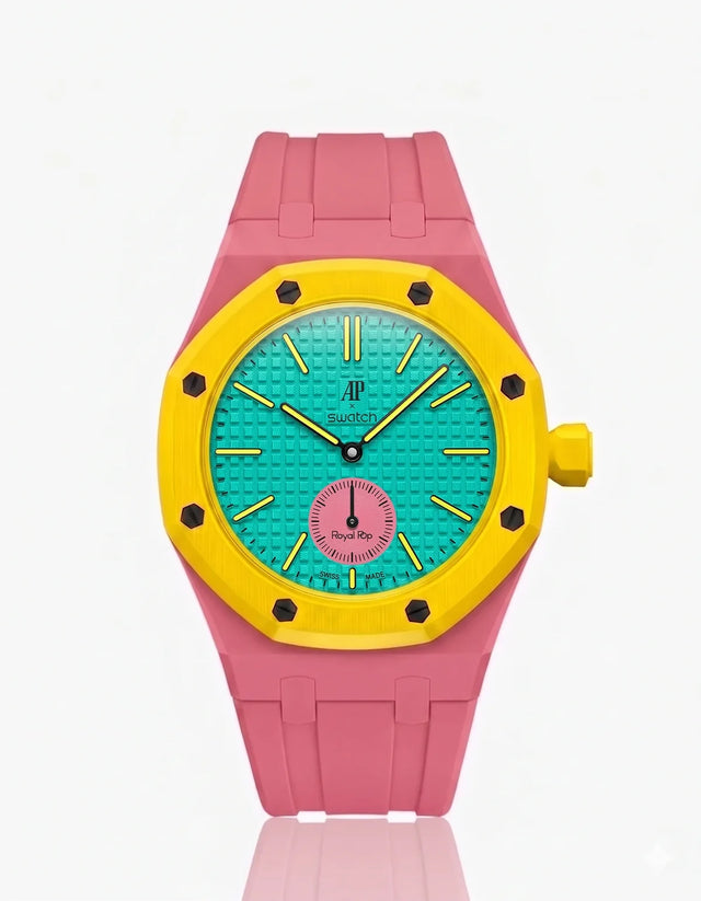 Rubber Strap & Case For AP x Swatch Royal Pop Otg Roz
