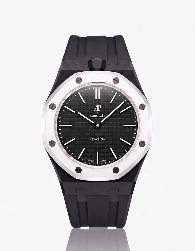 Rubber Strap & Case For AP x Swatch Royal Pop Ocho Negro