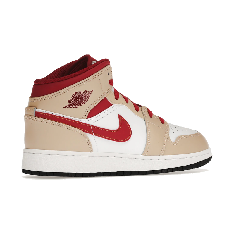 Air Jordan 1 Mid Light Curry Cardinal