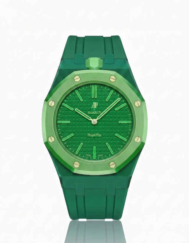 Rubber Strap & Case For AP x Swatch Royal Pop Green Eight