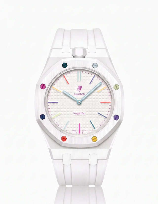 Rubber Strap & Case For AP x Swatch Royal Pop Huit Blanc