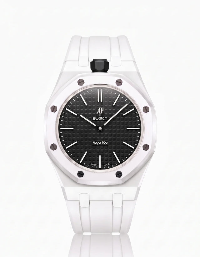 Rubber Strap & Case For AP x Swatch Royal Pop Ocho Negro