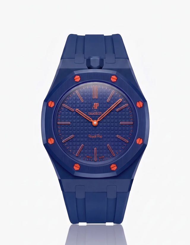 Rubber Strap & Case For AP x Swatch Royal Pop Orenji Hachi