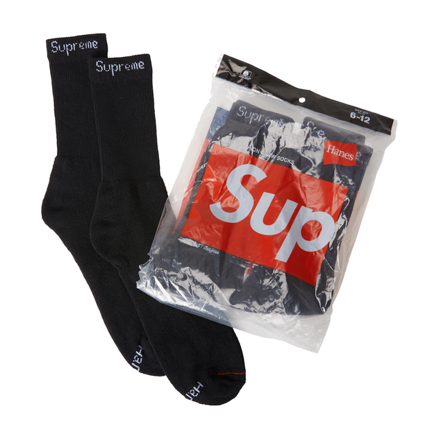 Supreme Hanes Socks Black