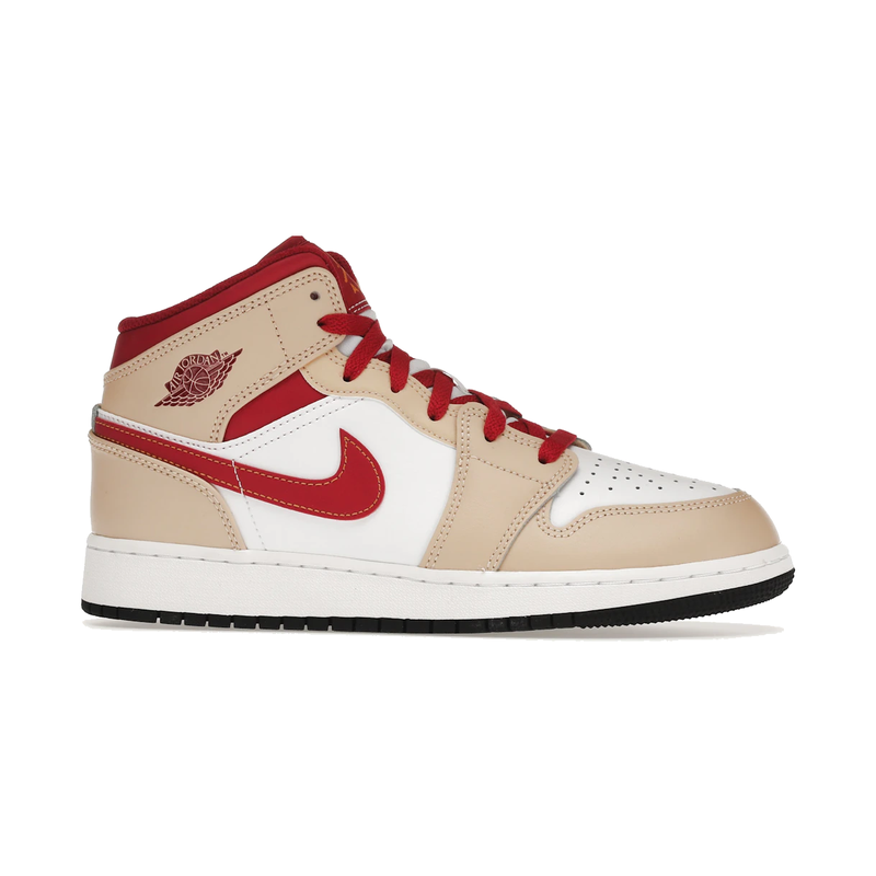 Air Jordan 1 Mid Light Curry Cardinal