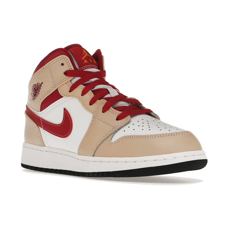 Air Jordan 1 Mid Light Curry Cardinal