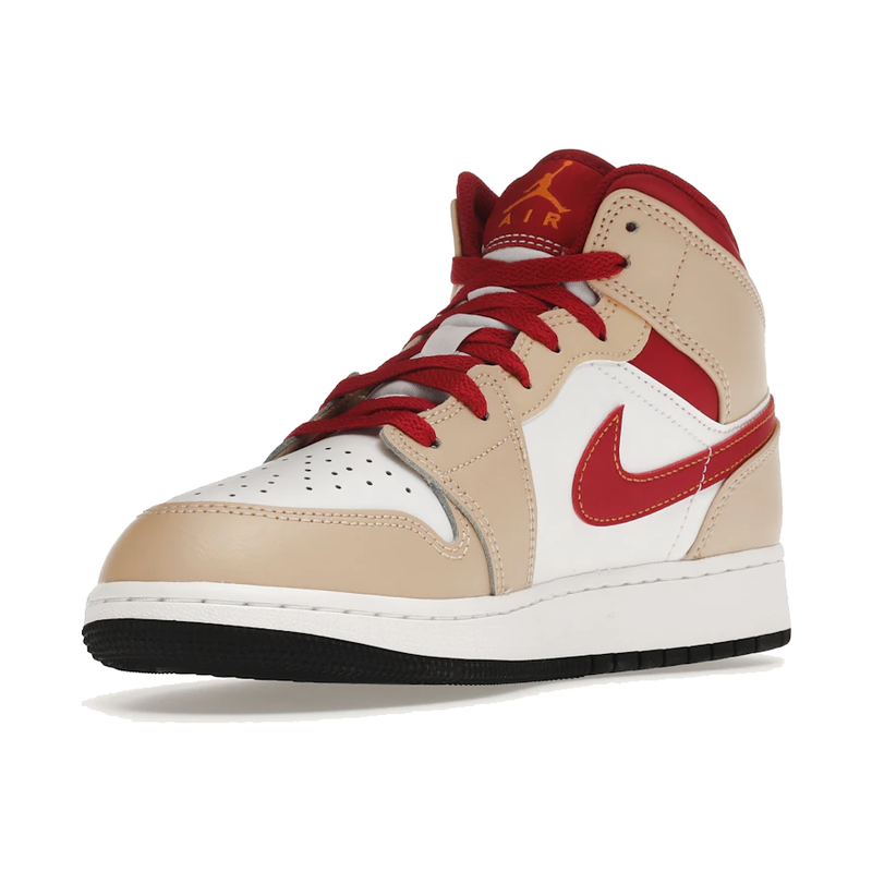 Air Jordan 1 Mid Light Curry Cardinal