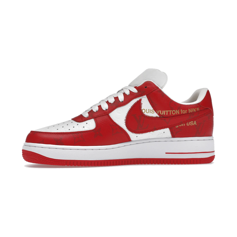 Louis Vuitton Nike Air Force 1 Low By Virgil Abloh White Red