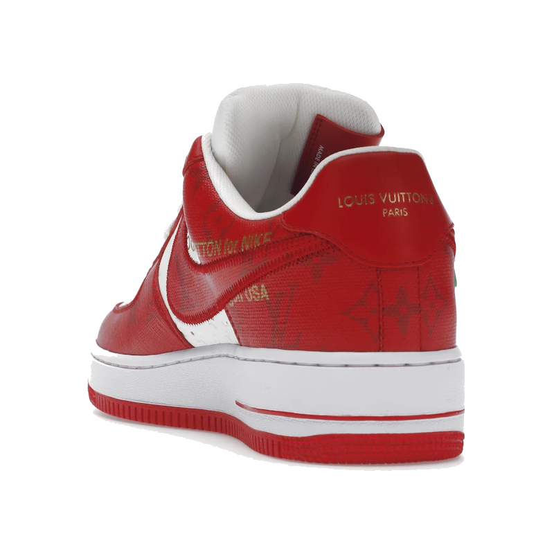 Louis Vuitton Nike Air Force 1 Low By Virgil Abloh White Red