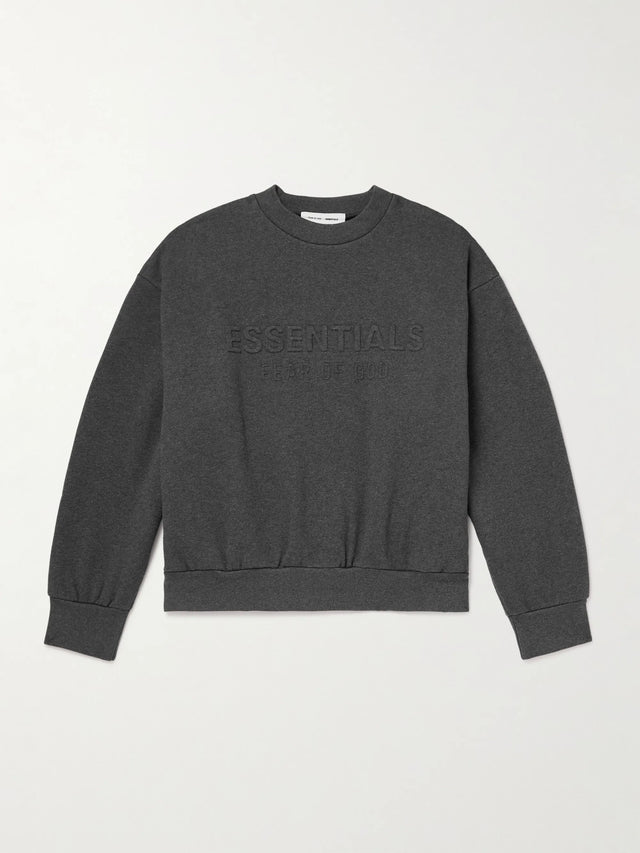 Fear of God Essentials Embossed Classic Crewneck Sweatshirt 'Charcoal Heather'