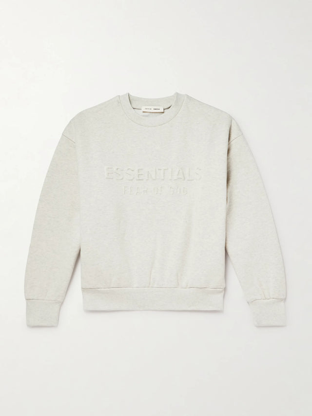 Fear of God Essentials Embossed Classic Crewneck Sweatshirt 'Oatmeal Heather'